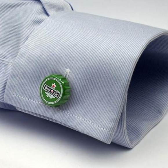 🍻 Beer Bottle Cap Cuff Links - Picture 2 of 2